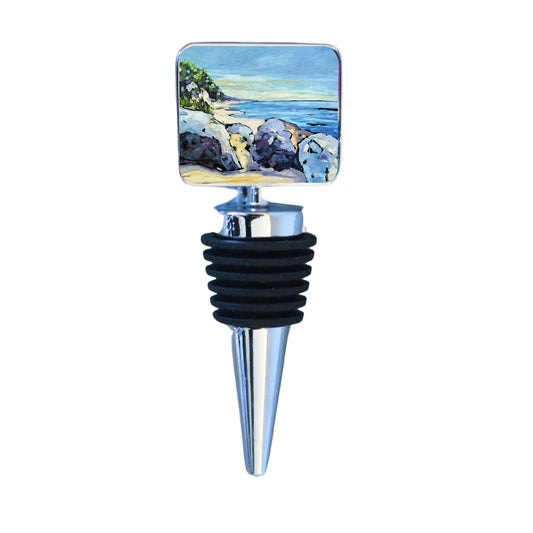 Wine Bottle Stopper: By the Water's Edge -Beach