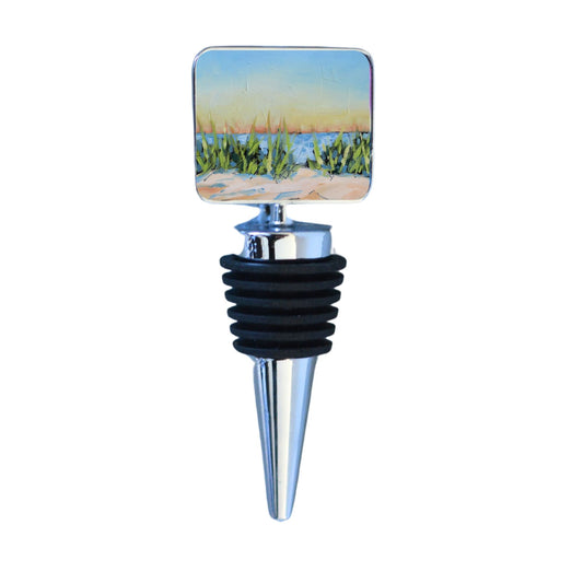 Wine Bottle Stopper: Horizon Hideaway - Beach Sunset