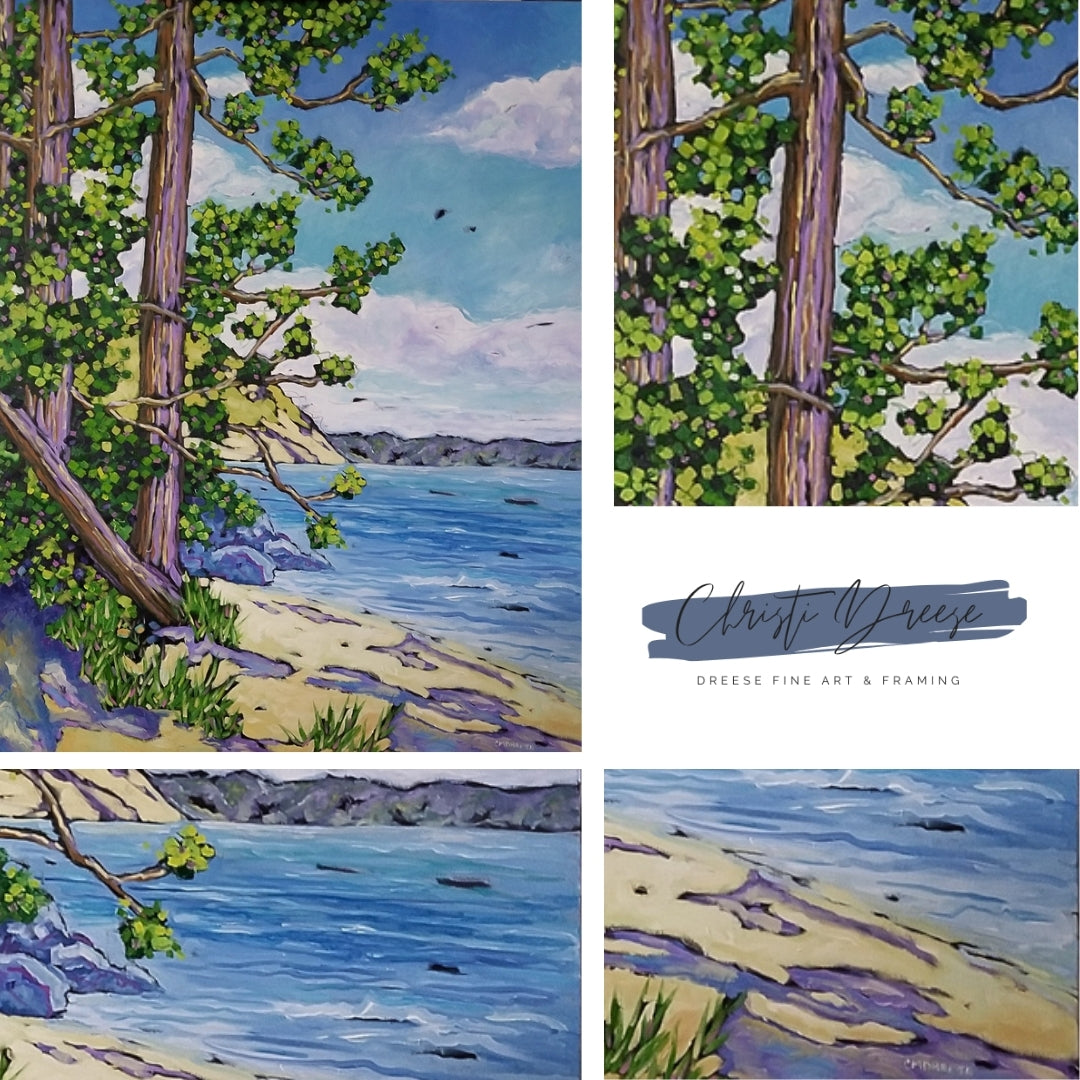 "A Long Walk Along the Beach" Oil Painting on Canvas, Artist Christi Dreese