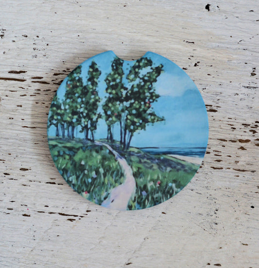 Car Coaster:  Trails Along the Shoreline. Artist Christi Dreese