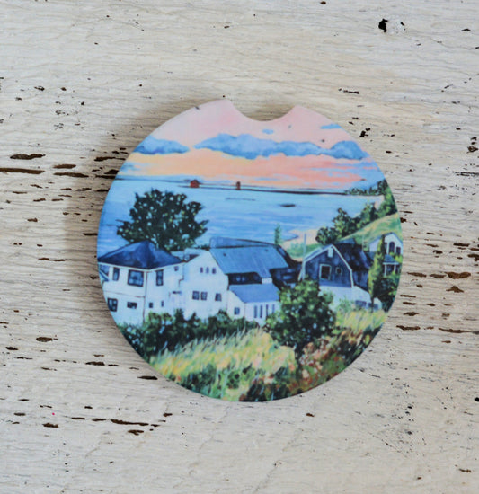 Car Coaster: Views at Stickney Ridge. Artist Christi Dreese