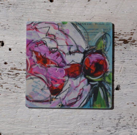 Coaster/ Trivet/ Magnet: Peony and Bud