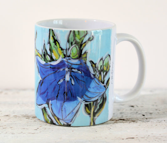 11 oz. and 15 oz Coffee Cup -Blue Bell Flower