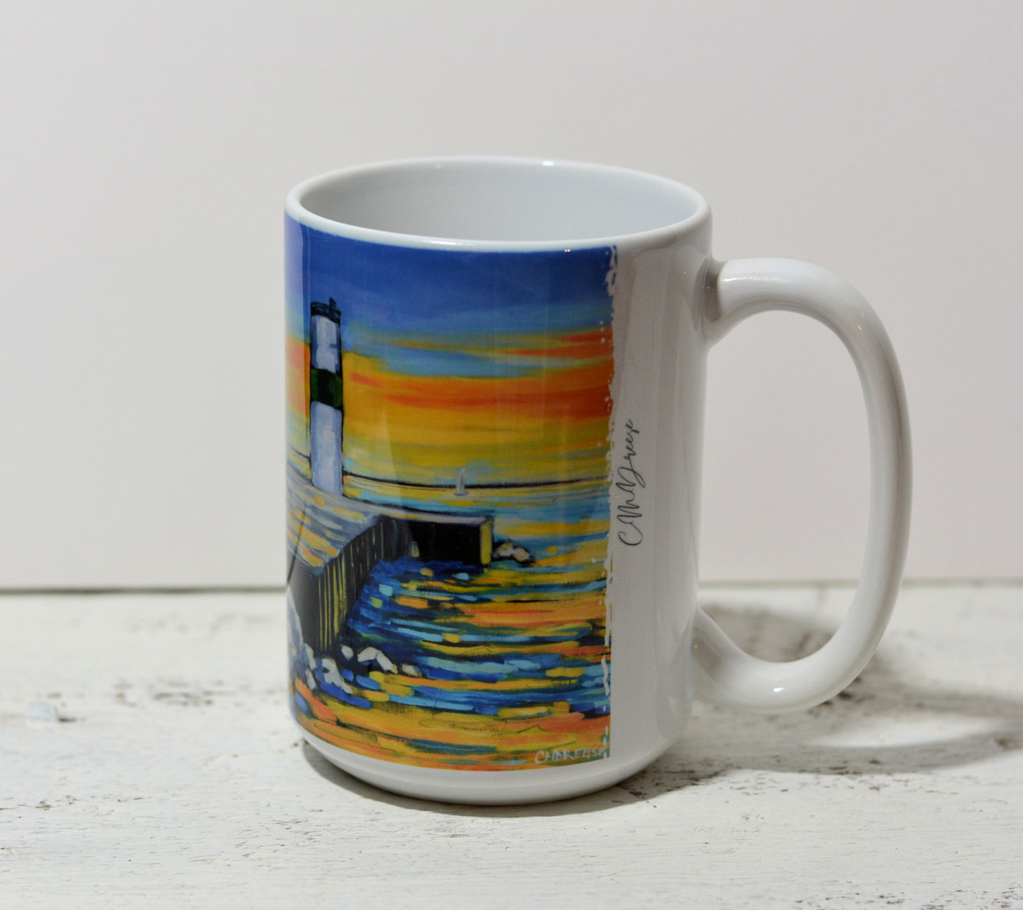 11 oz. and 15 oz Coffee Cup - Pentwater Lighthouse Sunset