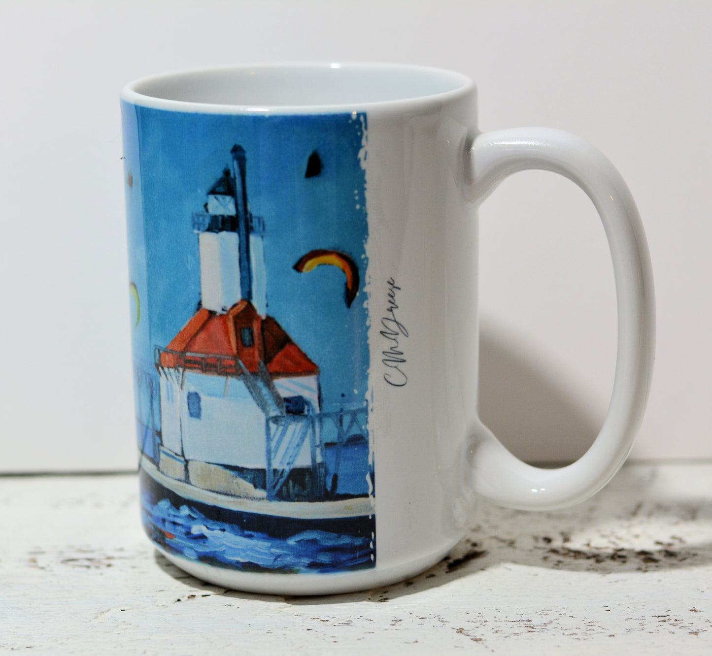 11 oz. and 15 oz Coffee Cup -Saint Joseph Michigan Lighthouse