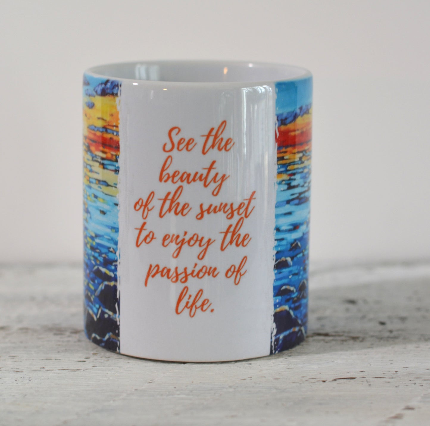 11 oz. and 15 oz Coffee Cup -Summer Sunset