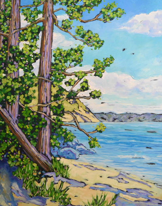 "A Long Walk Along the Beach" Oil Painting on Canvas, Artist Christi Dreese