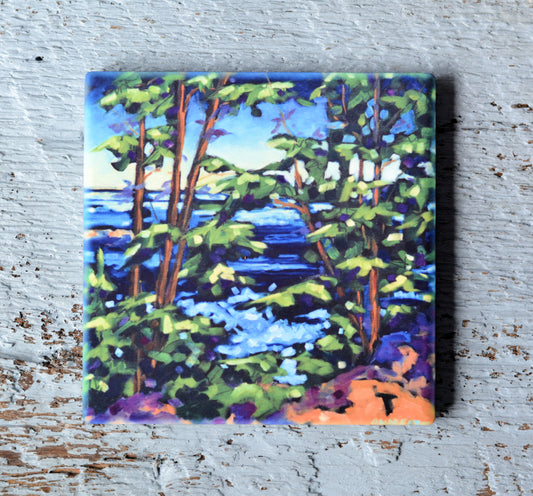 Coaster/ Trivet/ Magnet: Waves Against the Lapse of Time.