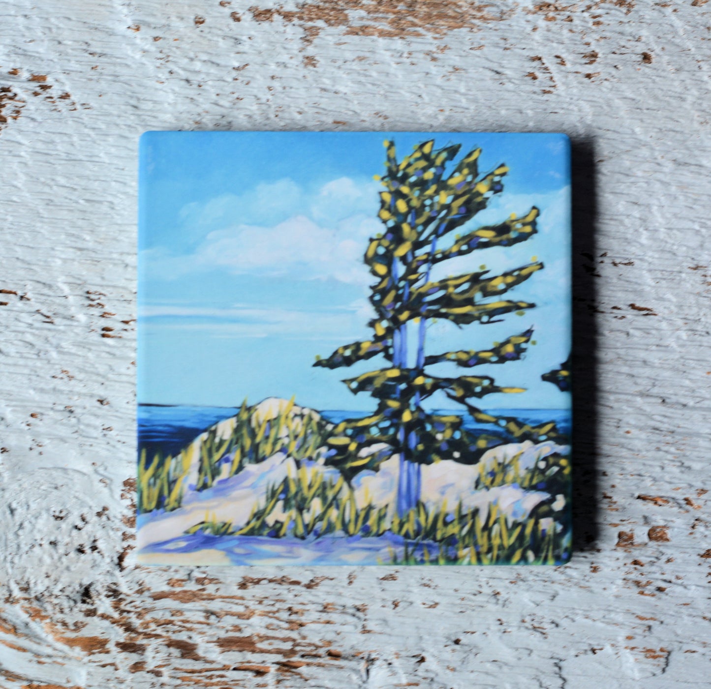 Coaster/ Trivet/ Magnet: Peace of Mind Is Found at the Lake.