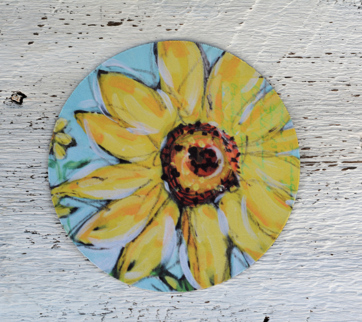 Rubber Grip Jar Opener - Yellow Sunflower