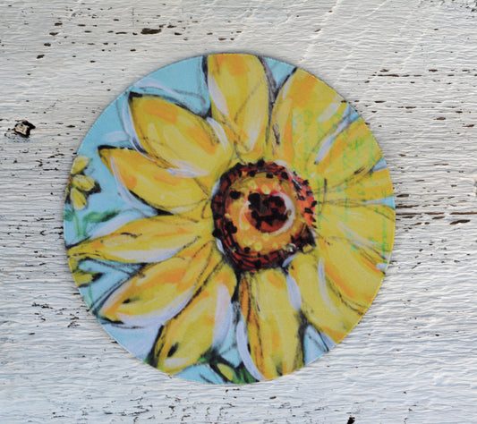 Rubber Grip Jar Opener - Yellow Sunflower