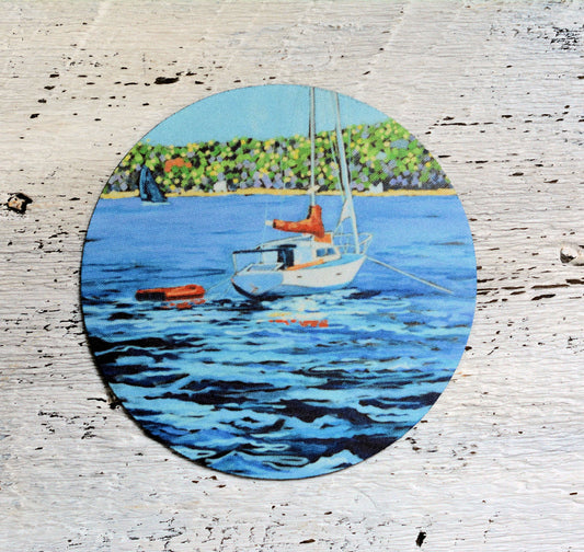 Rubber Grip Jar Opener - Sailboat, Anchored