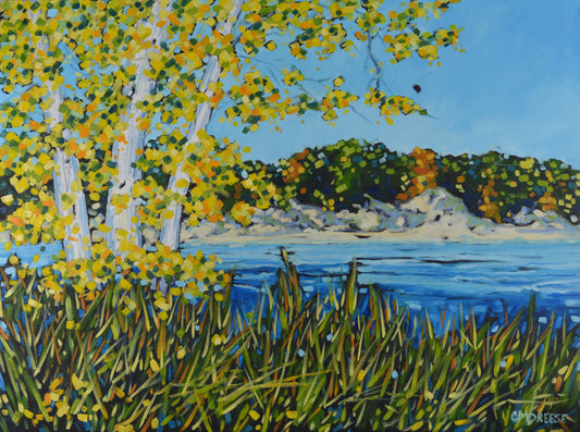 "The Magic Hour of Autumn at Ottawa Sands" Original Oil Painting on Canvas, Artist Christi Dreese