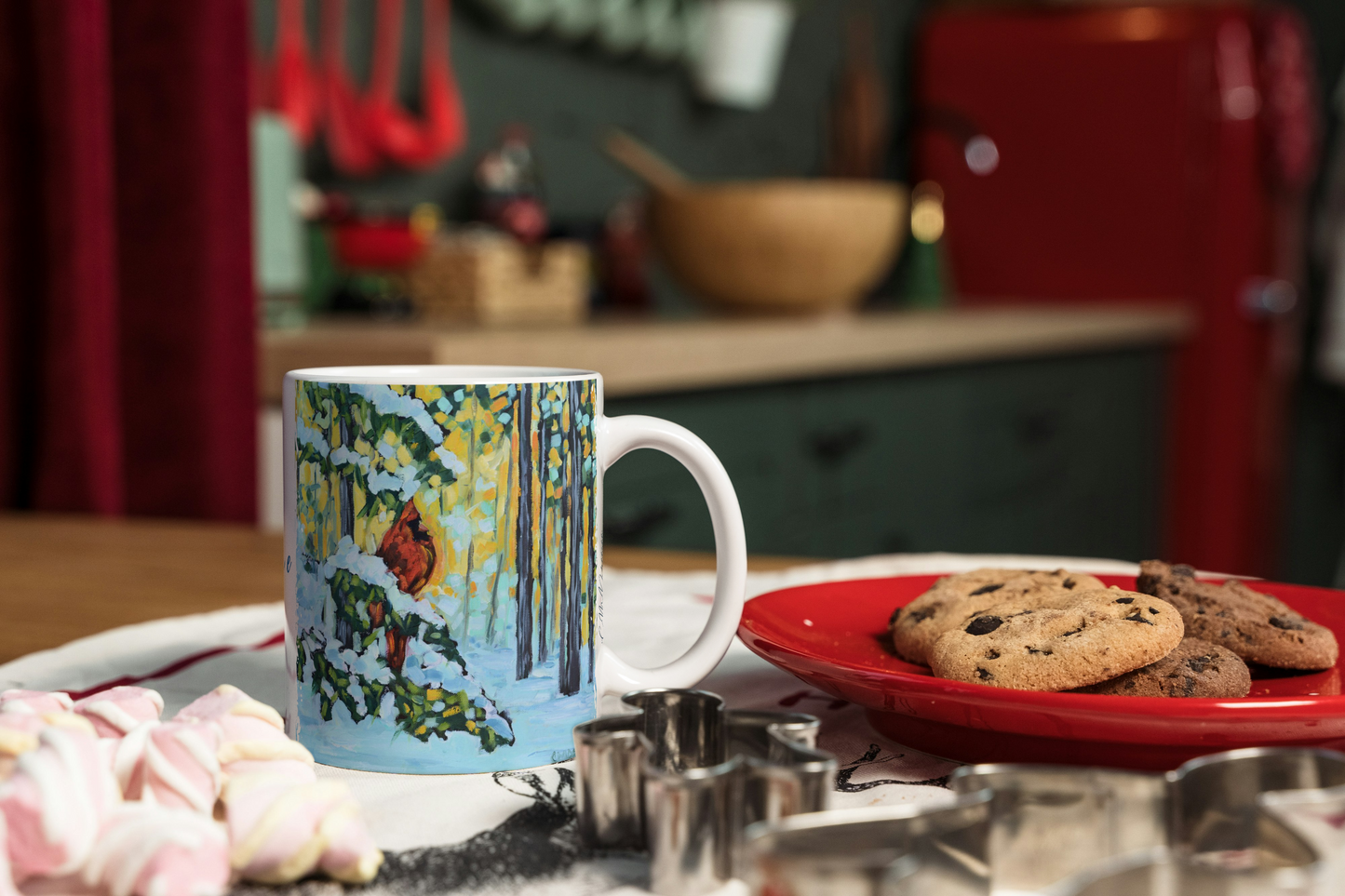 Drinkware - Winter's Watcher - Cardinal in the Pine Trees
