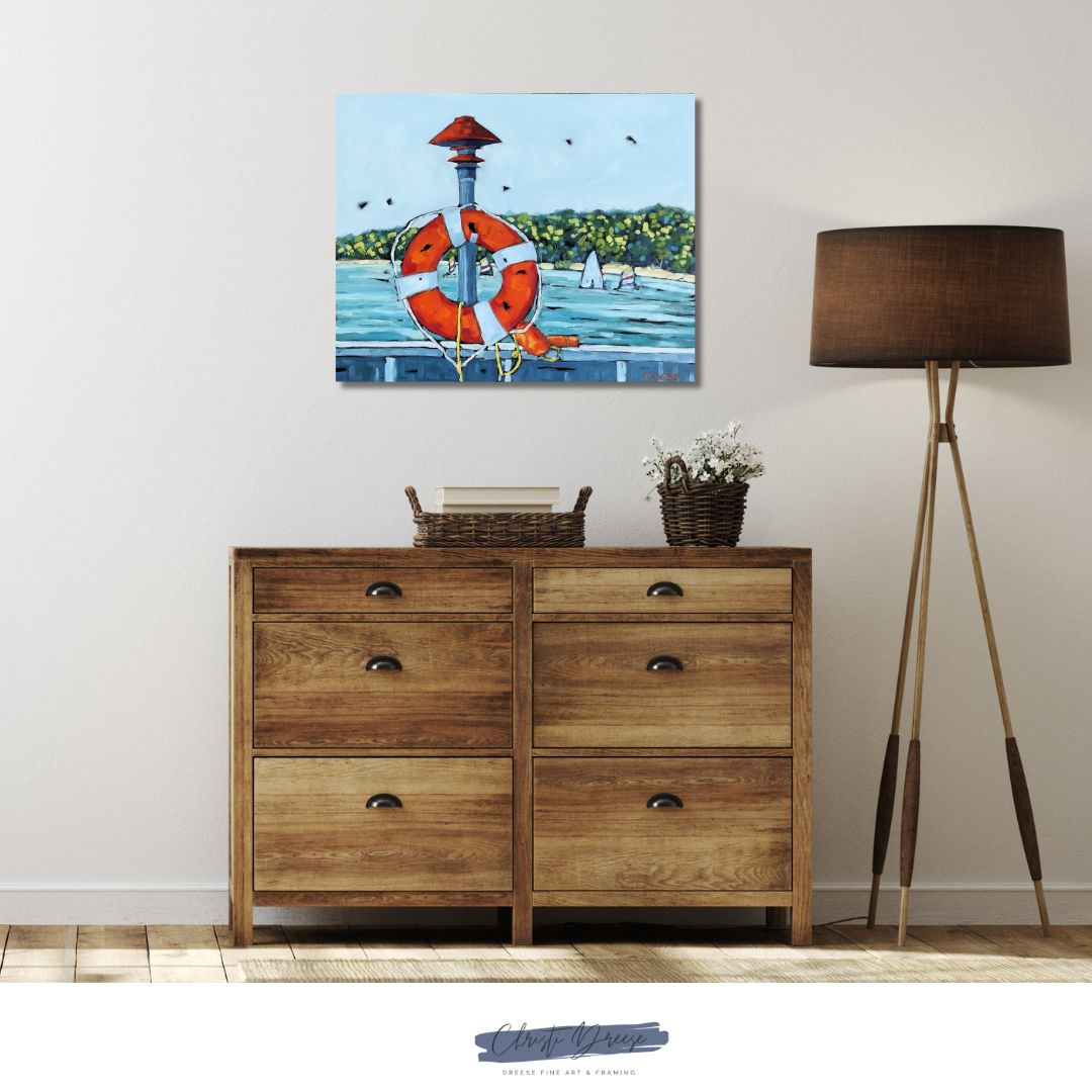 Sailing Through Summer Along the Eastern Shoreline —Giclee Print on Paper or Canvas. Michigan Artist Christi Dreese