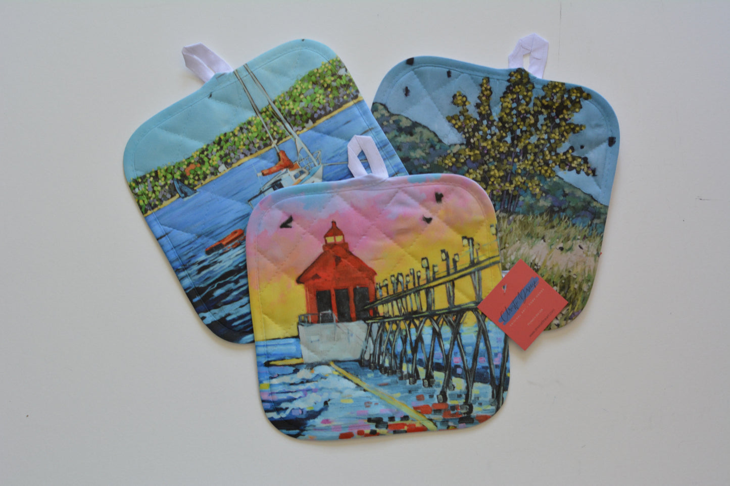 Potholder: Snowberry Song - Winter Chickadee