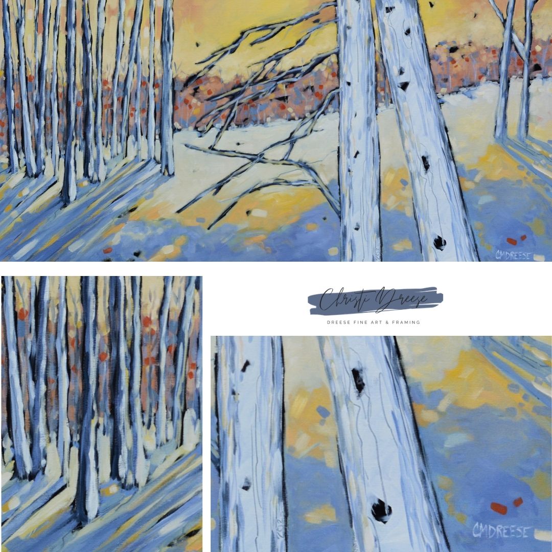 "Hidden Sunset" Original Oil Painting on Canvas - Winter landscape