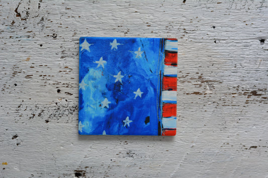 Coaster/ Trivet/ Magnet: Independence Day. American Flag