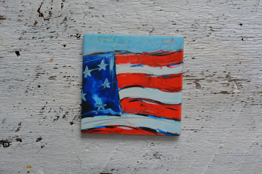 Coaster/ Trivet/ Magnet: Independence Day. American Flag 2