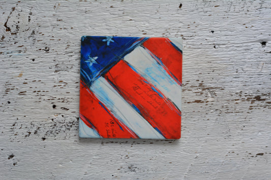 Coaster/ Trivet/ Magnet: Independence Day. American Flag 3