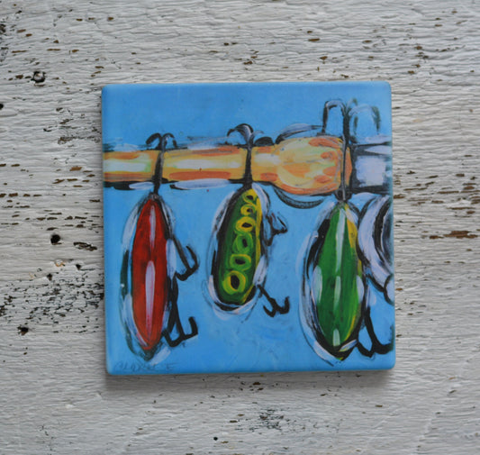 Coaster/ Trivet/ Magnet: Fishing Lures III