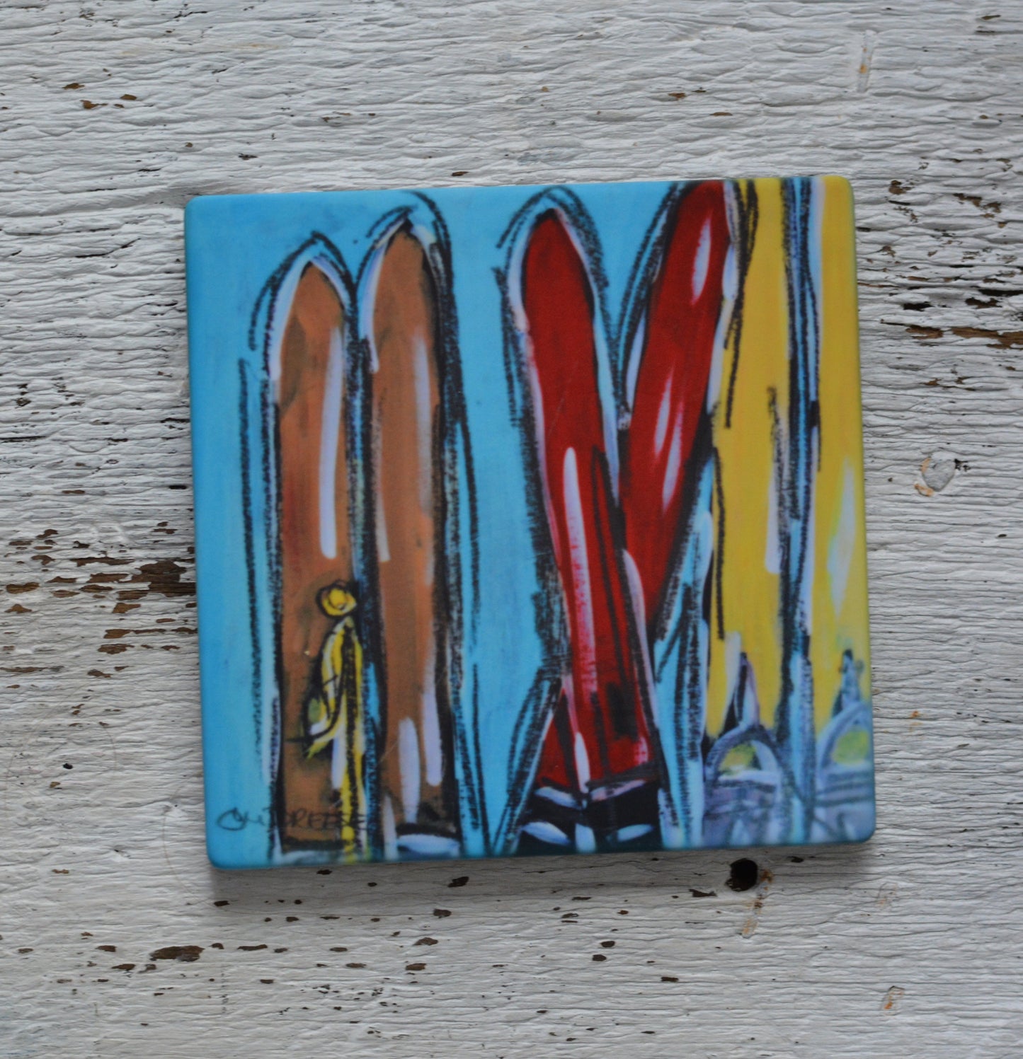 Coaster/ Trivet/ Magnet: Vintage Ski's