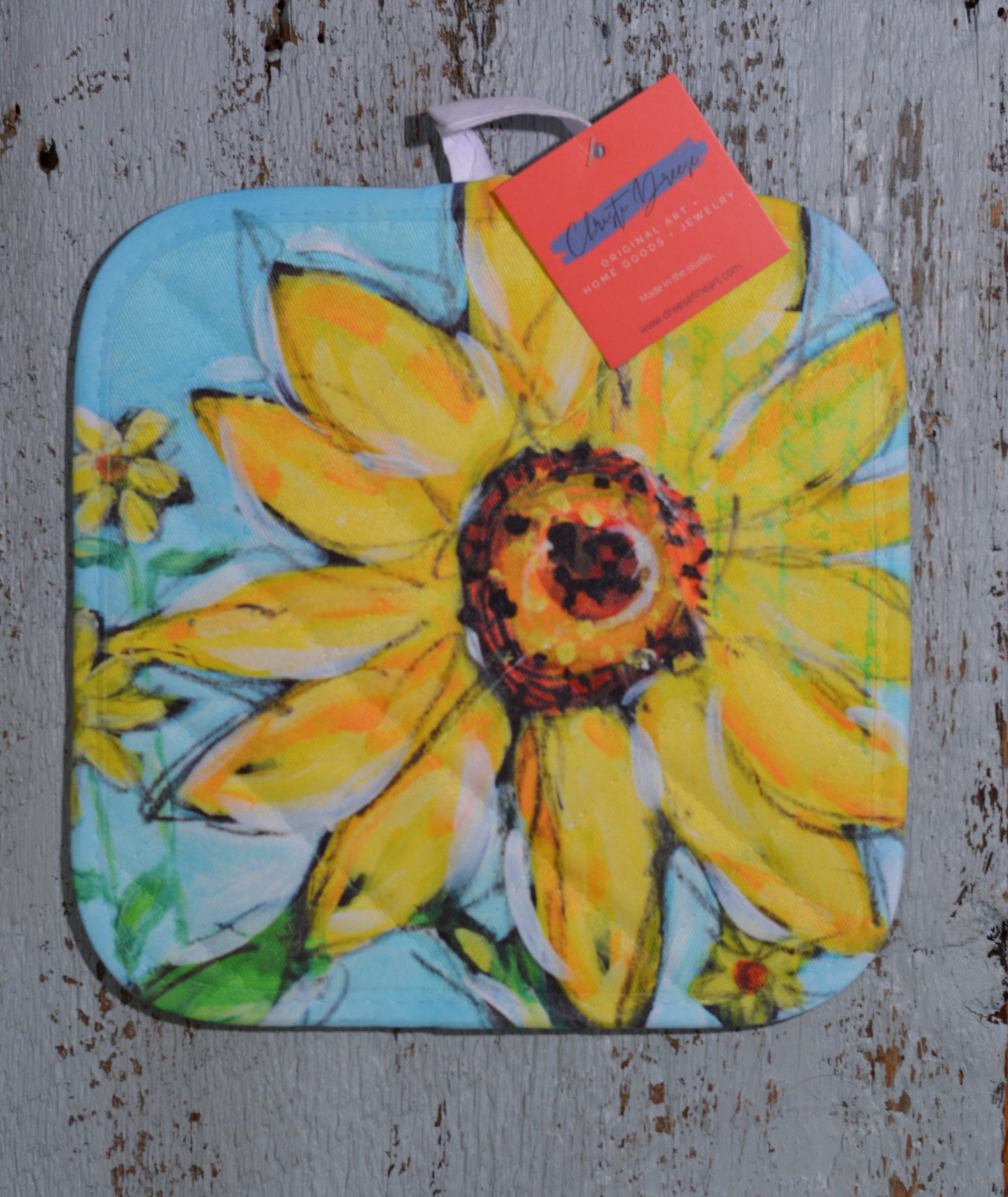 Potholder: Sunflower. Artist Christi Dreese