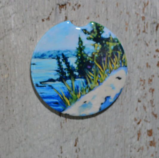 Car Coaster:  Serenity at the Lake. Artist Christi Dreese