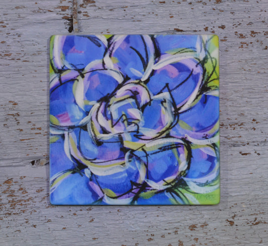 Coaster/ Trivet/ Magnet: Purple Succulent