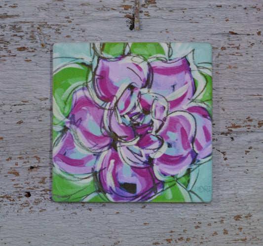 Coaster/ Trivet/ Magnet: Pink Succulent