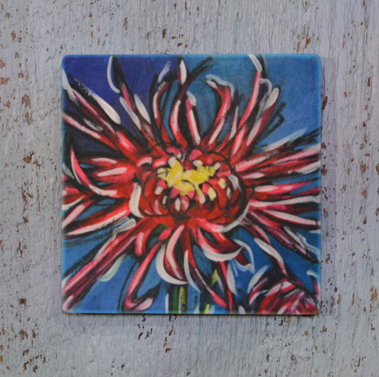 Coaster/ Trivet/ Magnet: Spiked Chrysanthamum