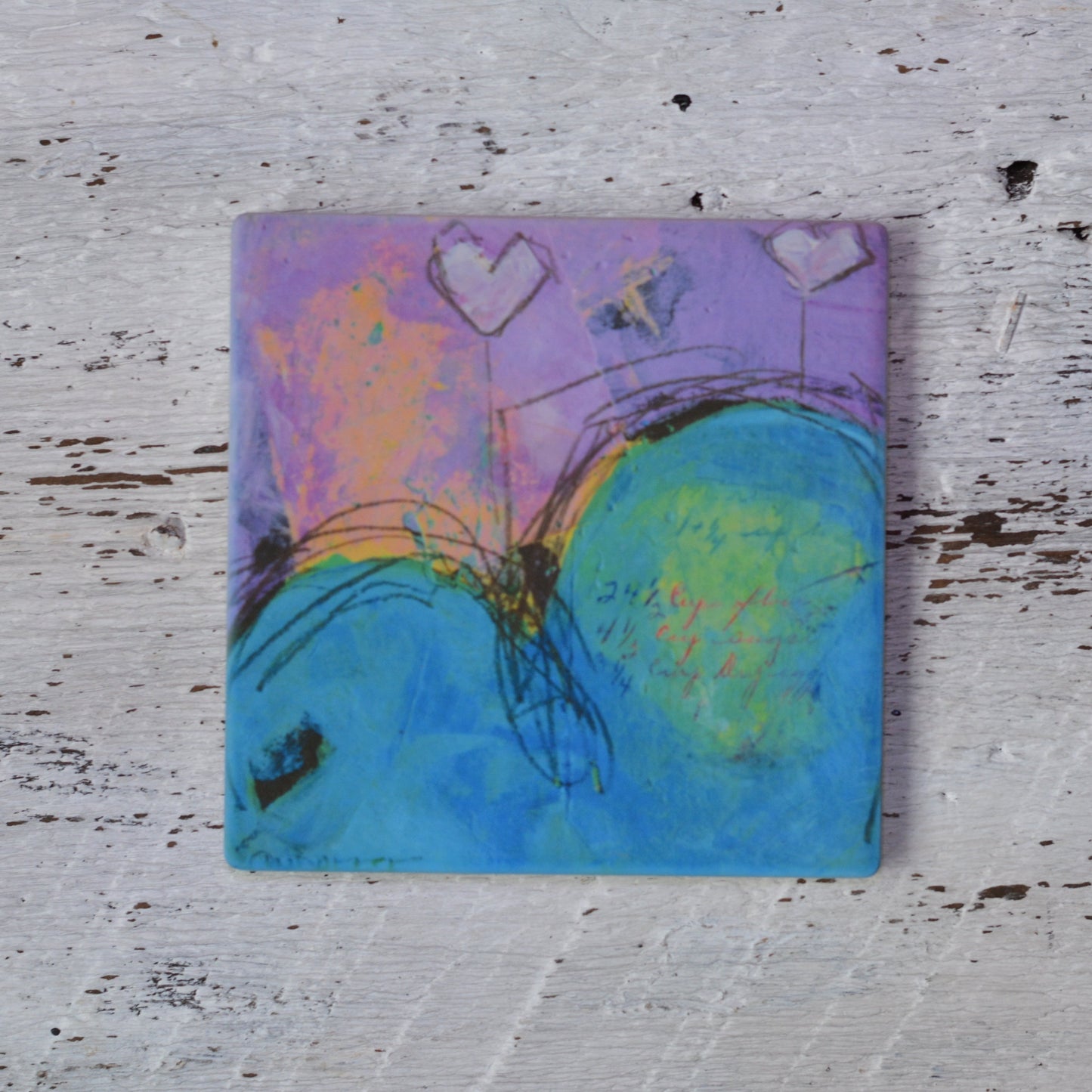 Coaster/ Trivet/ Magnet: Blue Heart.  Spread Love Series.  Valentines Day.