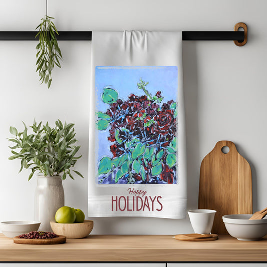 Dish Towel - Holiday Blooms