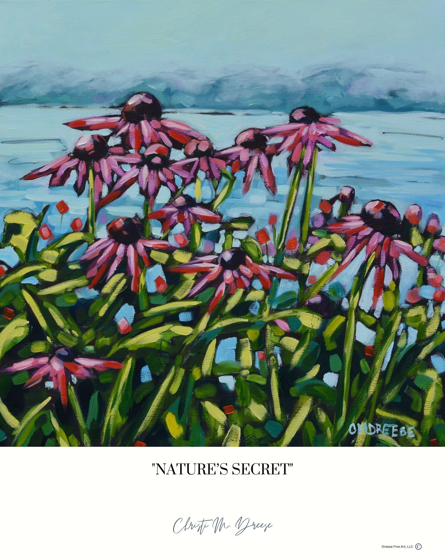 "Nature's Secret" Flower Print on Paper, Wood Panel - Wall Art Home Decor