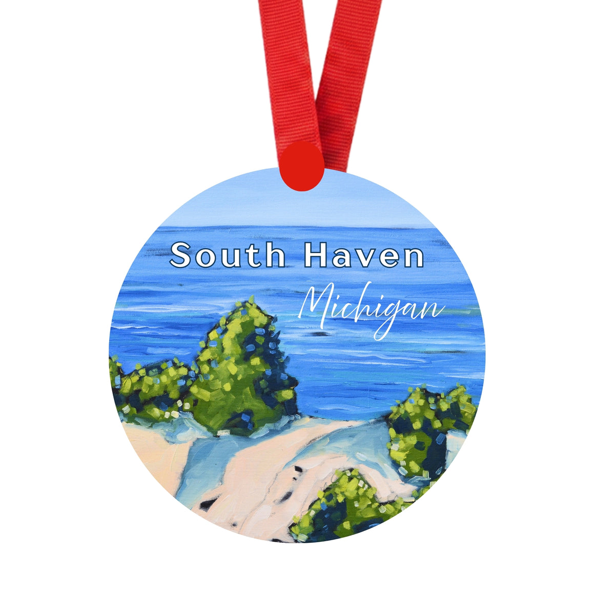 South Haven Michigan Lakeshore Ornament | 4" Round Michigan Christmas Ornament