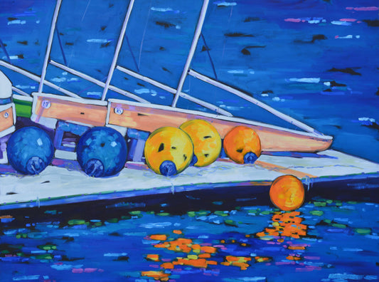 "Sailing Day" Original Oil Painting on Canvas, Lake Painting on Canvas, Artist Christi Dreese