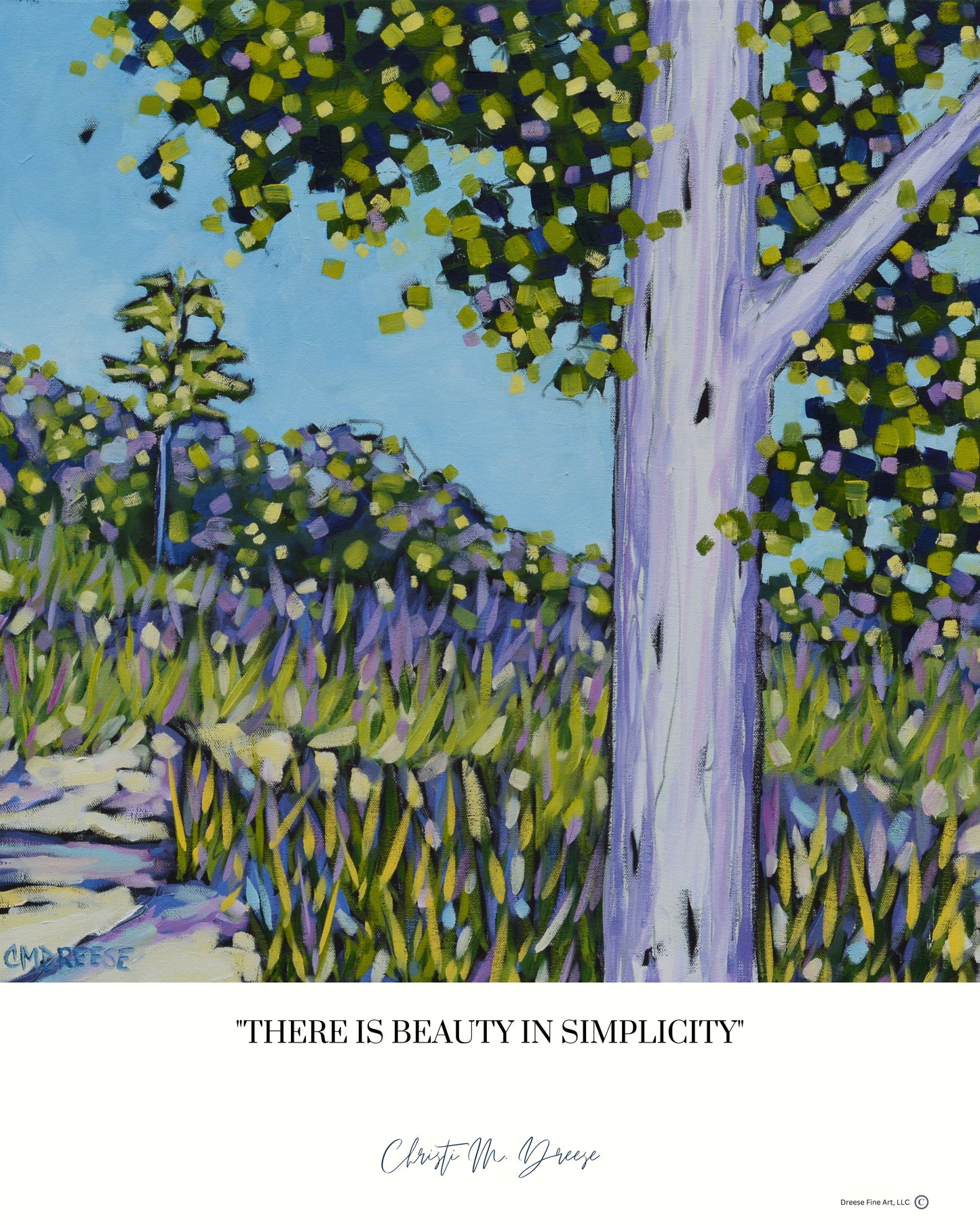 There is Beauty in Simplicity Print on Paper, Wood Panel Wall Art Home Decor Art Prints Beach Art Print Sand Dunes Art Print Birch Tree Wall Print Artist Christi Dreese