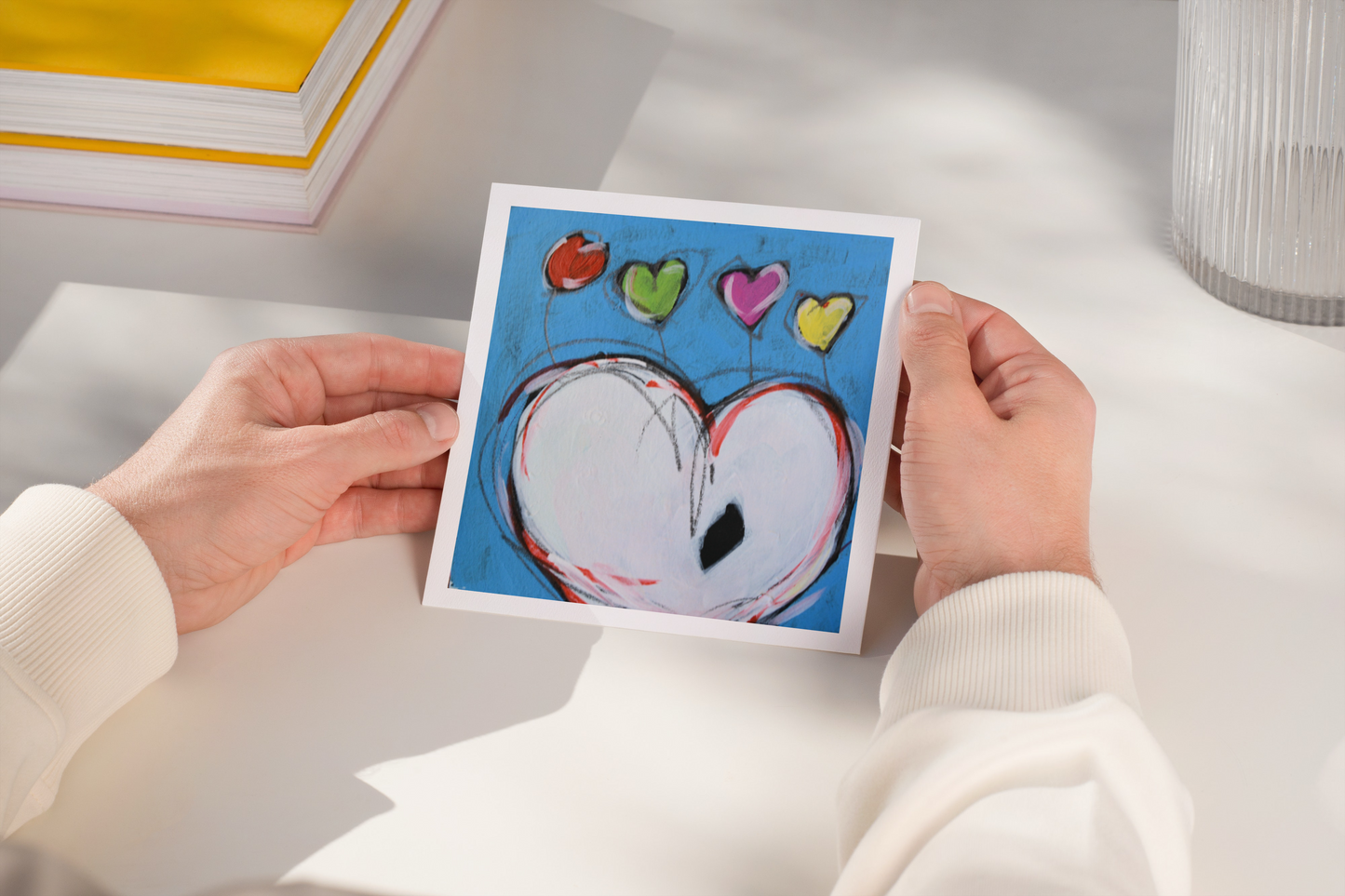 Mini Print: White Heart.  Spread Love Series.