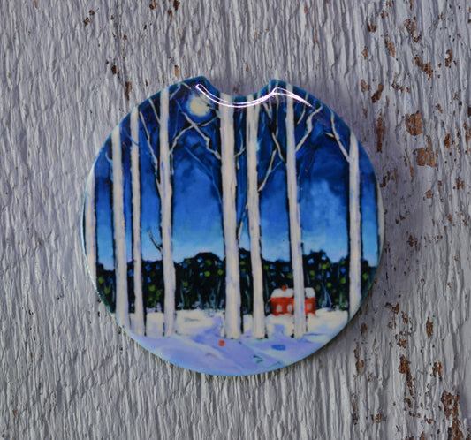 Car Coaster:  Blame it on the Moon. Artist Christi Dreese