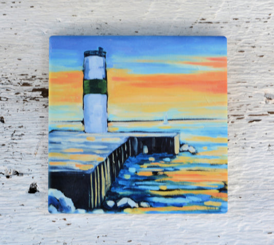 Coaster/ Trivet/ Magnet: Pentwater Lighthouse