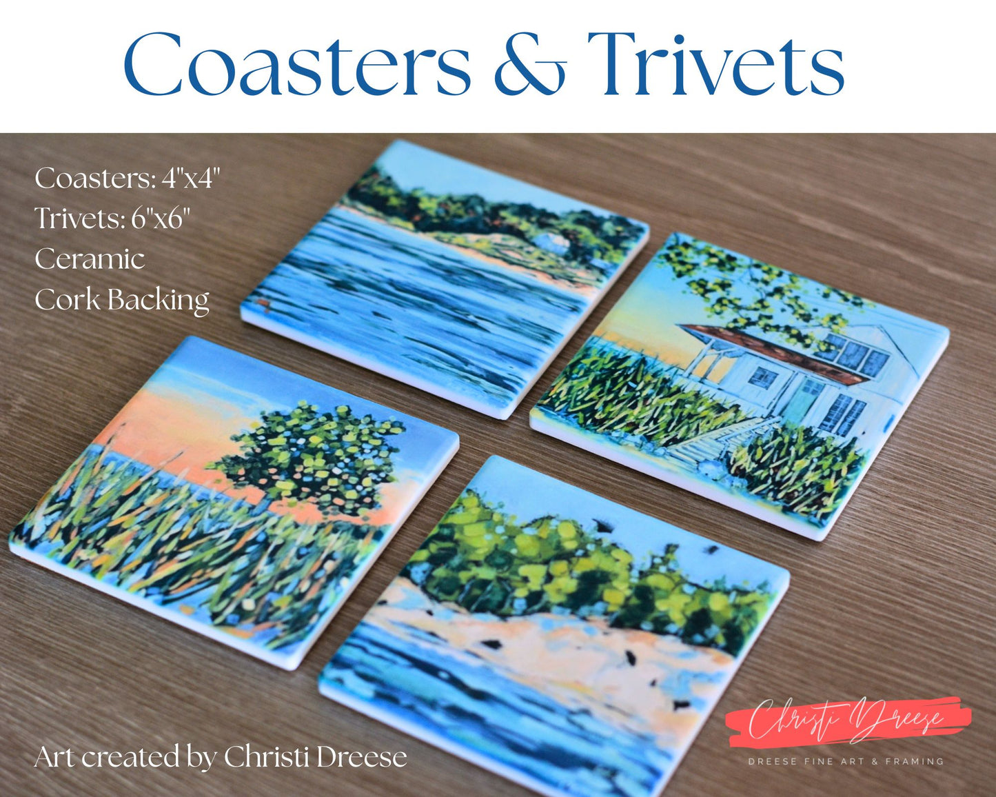 Coaster/ Trivet/ Magnet: Sailing Through the Summer Along the Eastern Shoreline