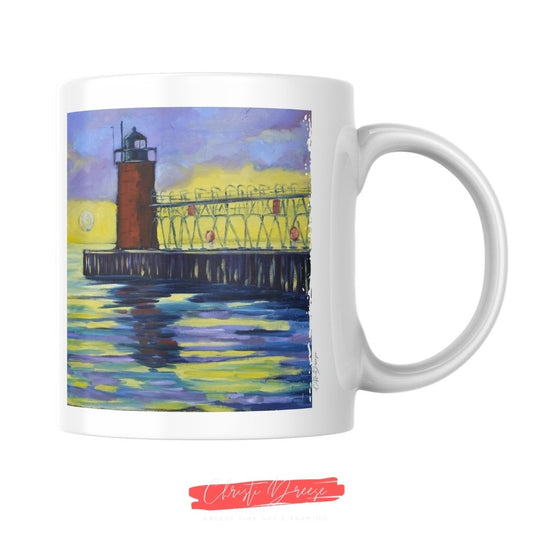 South Haven Lighthouse -Water View Drinkware – Art Mugs & Tumblers