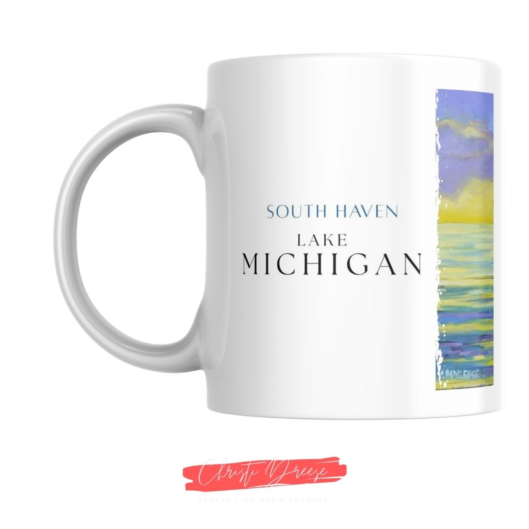 South Haven Lighthouse -Water View Drinkware – Art Mugs & Tumblers