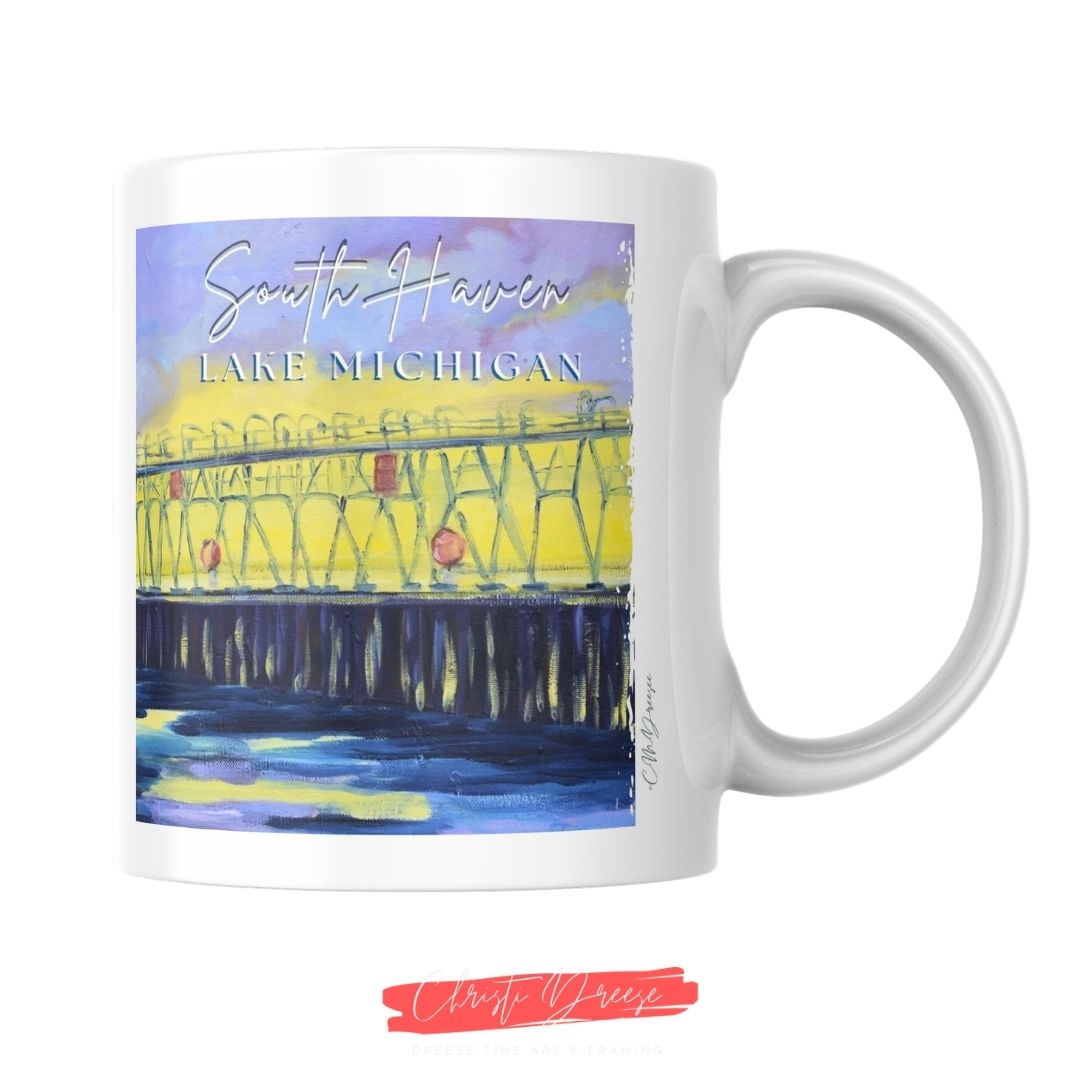 South Haven Lighthouse II -Water View Drinkware – Art Mugs & Tumblers