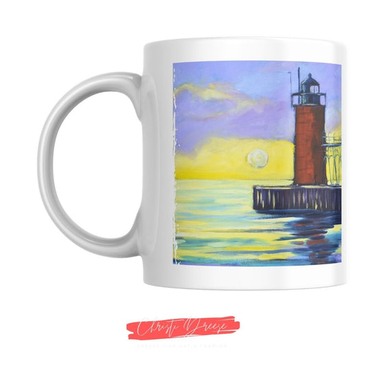 South Haven Lighthouse II -Water View Drinkware – Art Mugs & Tumblers