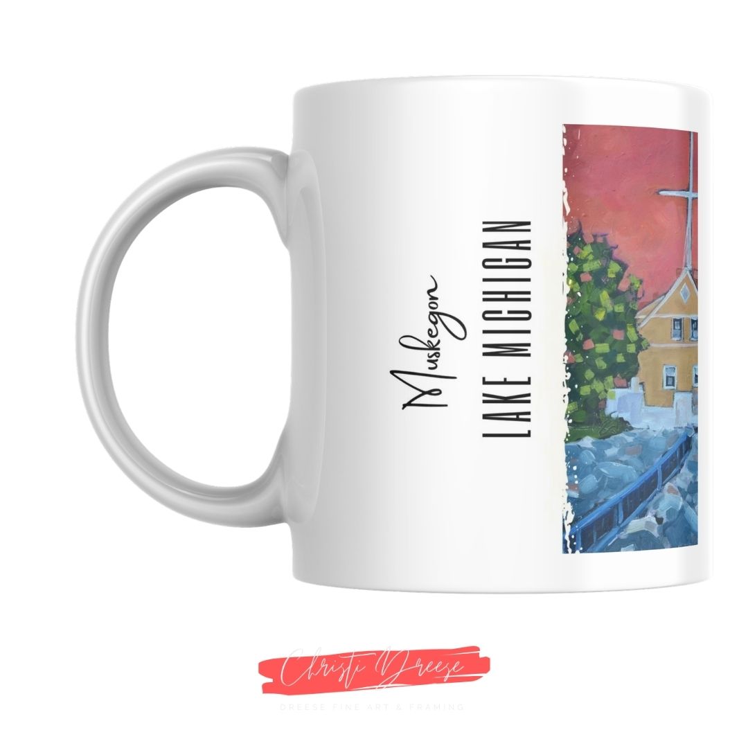 Muskegon Lighthouse Drinkware – Art Mugs & Tumblers
