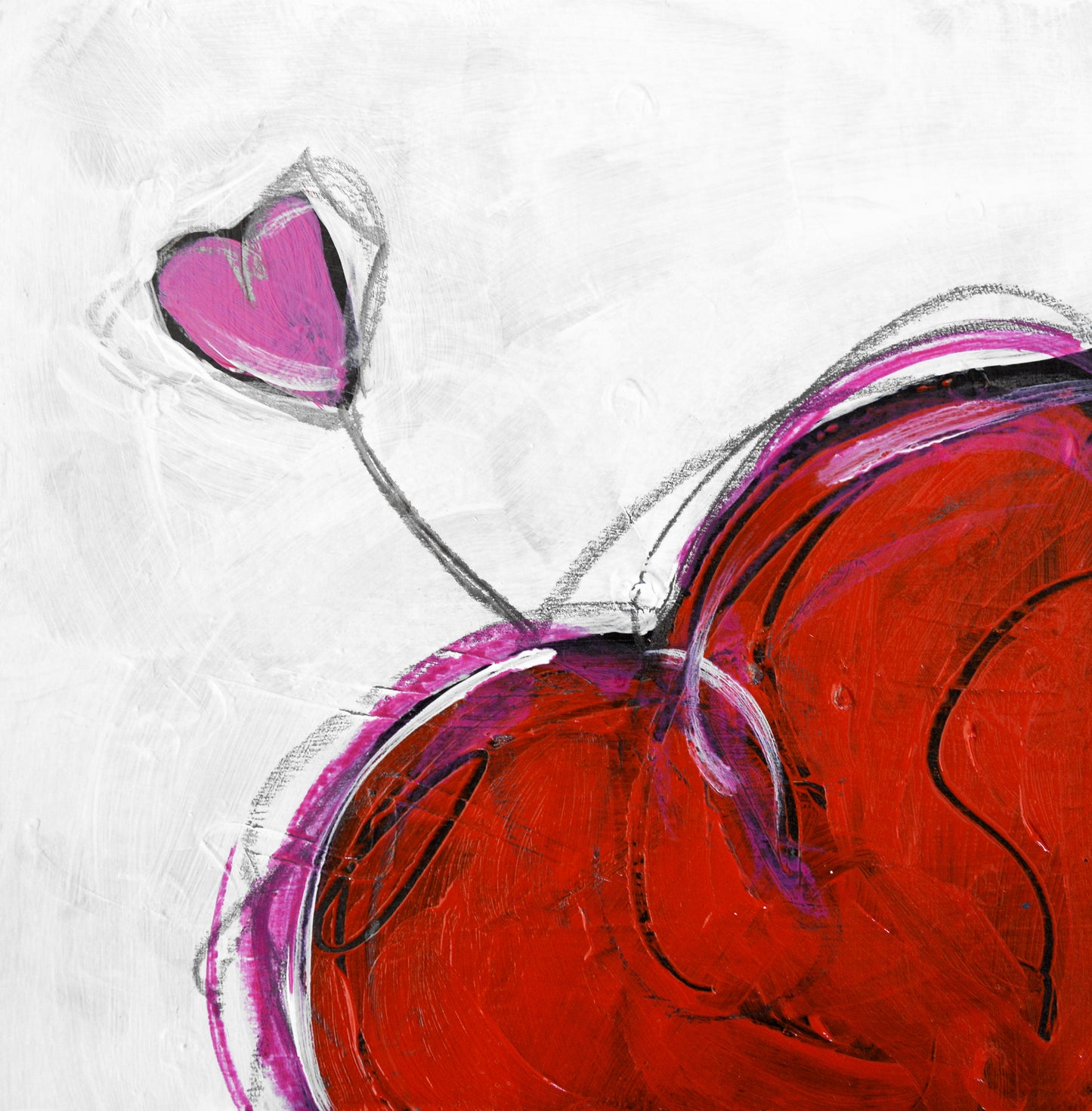 Mini Print: Red Heart.  Spread Love Series.